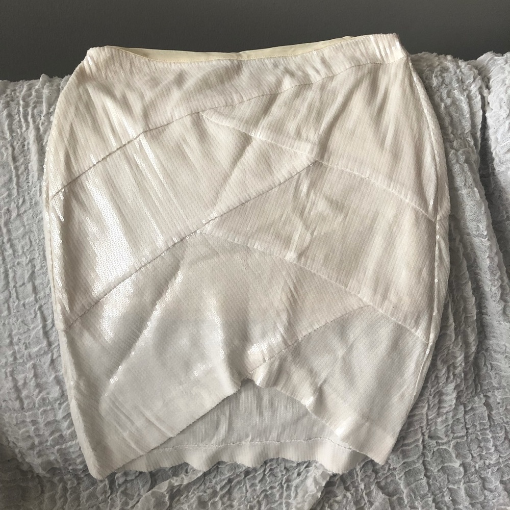 White sequined Nicole Miller skirt